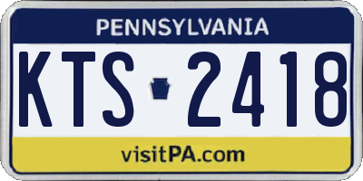 PA license plate KTS2418