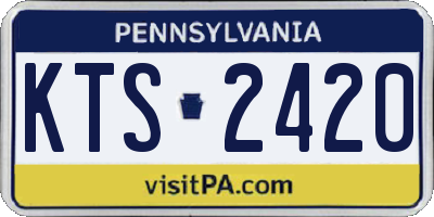 PA license plate KTS2420