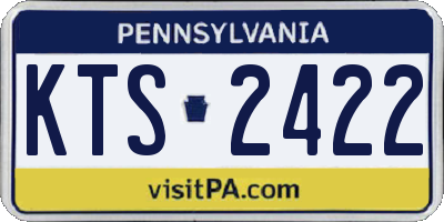 PA license plate KTS2422