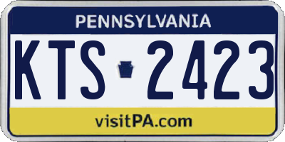 PA license plate KTS2423