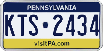 PA license plate KTS2434
