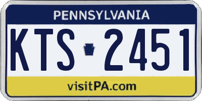 PA license plate KTS2451