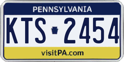 PA license plate KTS2454