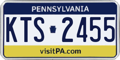 PA license plate KTS2455