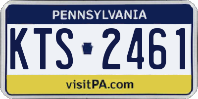 PA license plate KTS2461