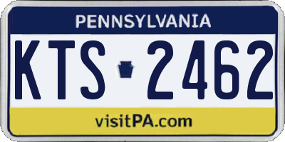 PA license plate KTS2462