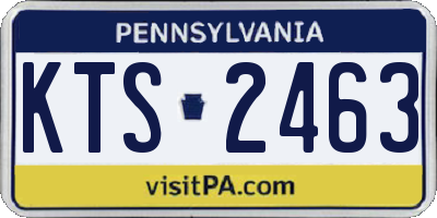 PA license plate KTS2463