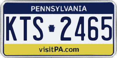 PA license plate KTS2465