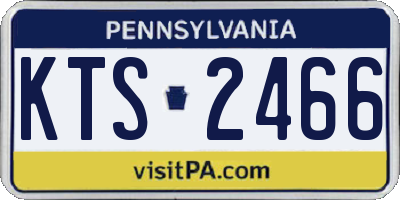 PA license plate KTS2466