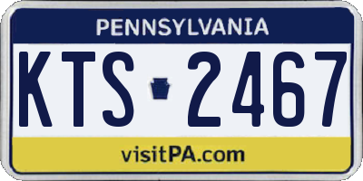 PA license plate KTS2467