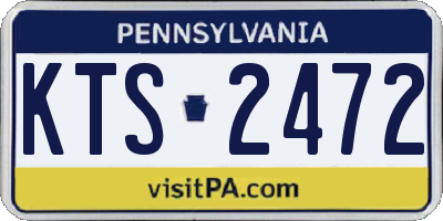 PA license plate KTS2472