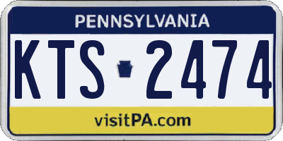 PA license plate KTS2474