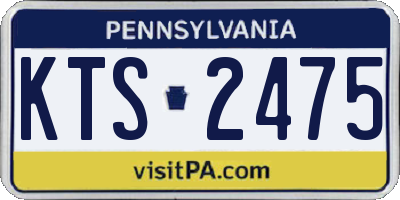 PA license plate KTS2475