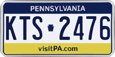 PA license plate KTS2476