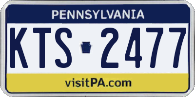 PA license plate KTS2477