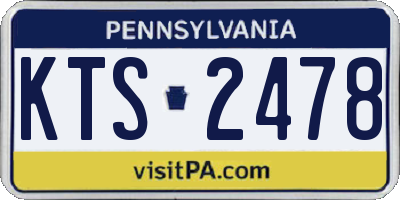 PA license plate KTS2478