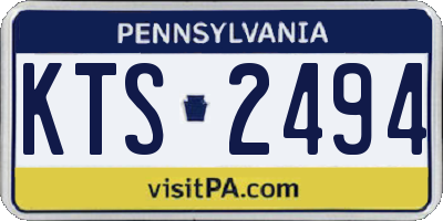 PA license plate KTS2494
