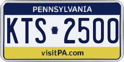 PA license plate KTS2500