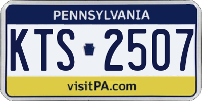 PA license plate KTS2507