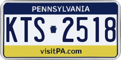 PA license plate KTS2518