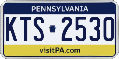 PA license plate KTS2530