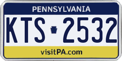 PA license plate KTS2532