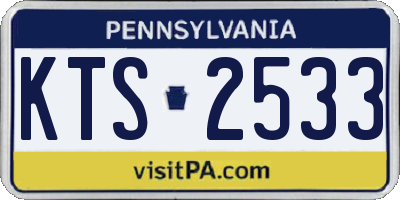 PA license plate KTS2533