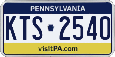 PA license plate KTS2540
