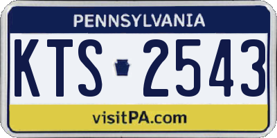 PA license plate KTS2543