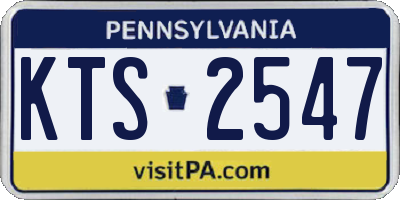 PA license plate KTS2547