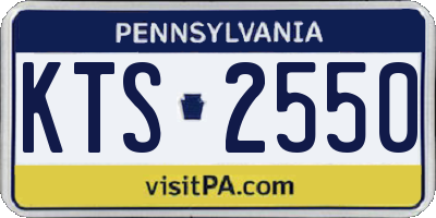 PA license plate KTS2550