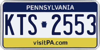 PA license plate KTS2553