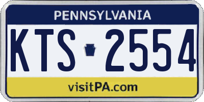 PA license plate KTS2554