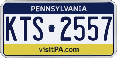 PA license plate KTS2557