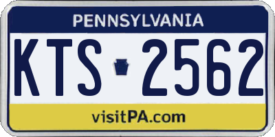 PA license plate KTS2562