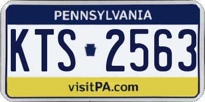 PA license plate KTS2563