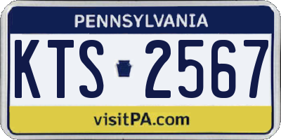 PA license plate KTS2567
