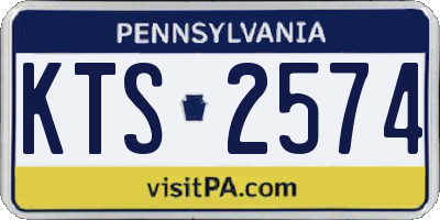 PA license plate KTS2574