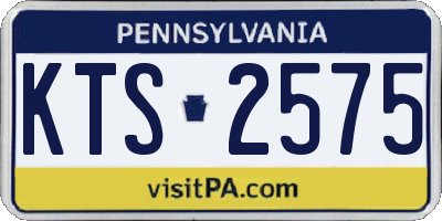 PA license plate KTS2575
