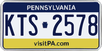 PA license plate KTS2578
