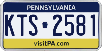 PA license plate KTS2581