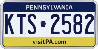 PA license plate KTS2582