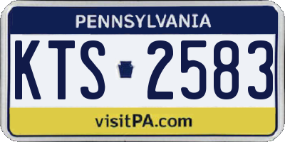 PA license plate KTS2583