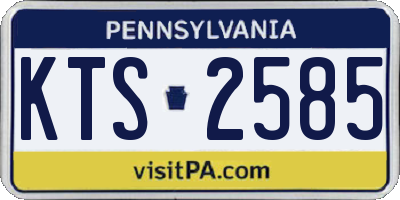 PA license plate KTS2585