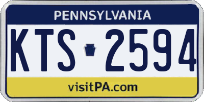 PA license plate KTS2594