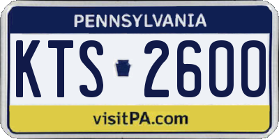 PA license plate KTS2600