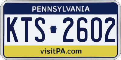 PA license plate KTS2602