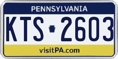 PA license plate KTS2603