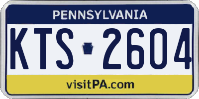 PA license plate KTS2604