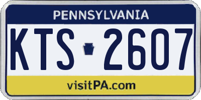 PA license plate KTS2607